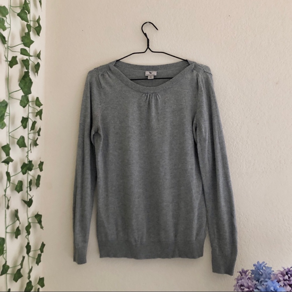 Worthington Grey Long-sleeve Sweater Shirt